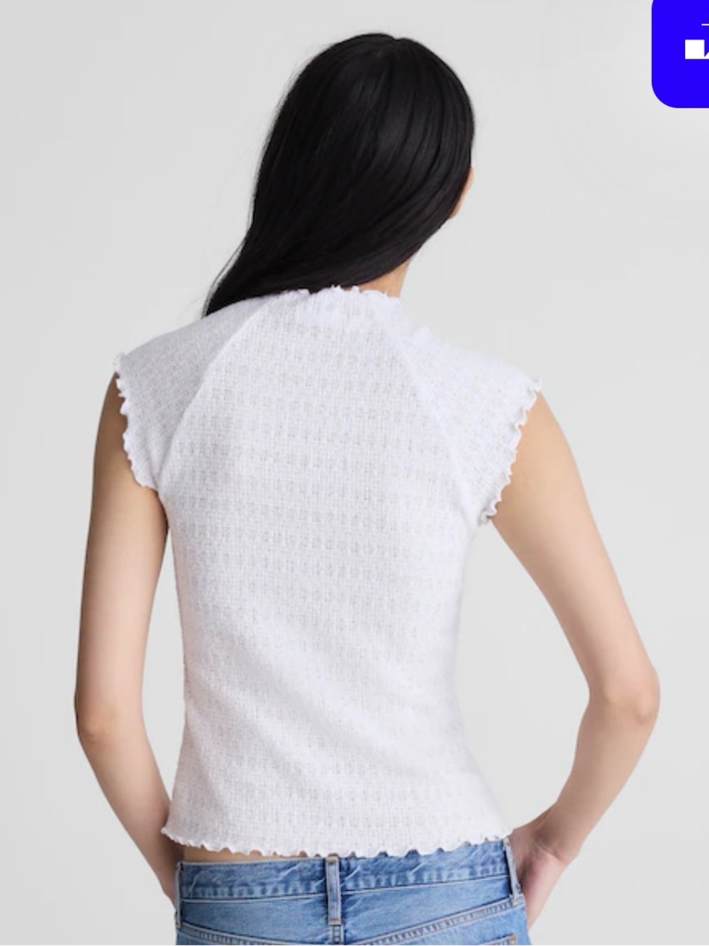 NWT Madewell Smocked Mock Neck Top-M - Picture 4 of 6
